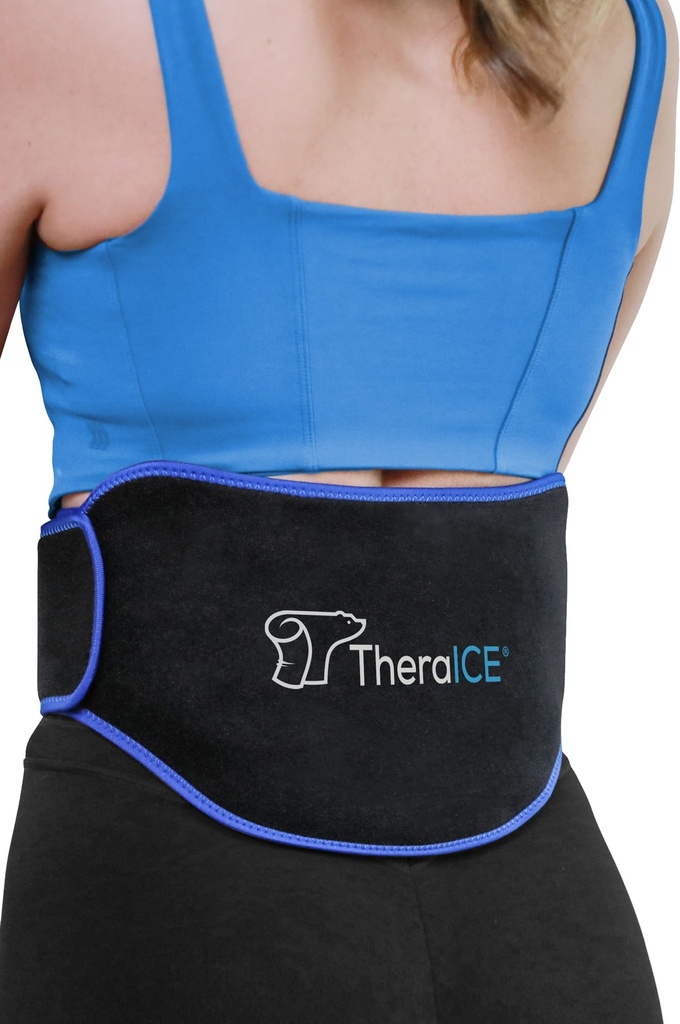 TheraICE Ice Pack Back Brace for Lower Back Pain, Hot or Cold Therapy Back Pain Relief Products for Lower Lumbar, Sciatic Nerve, Herniated Disc (2 Pack)