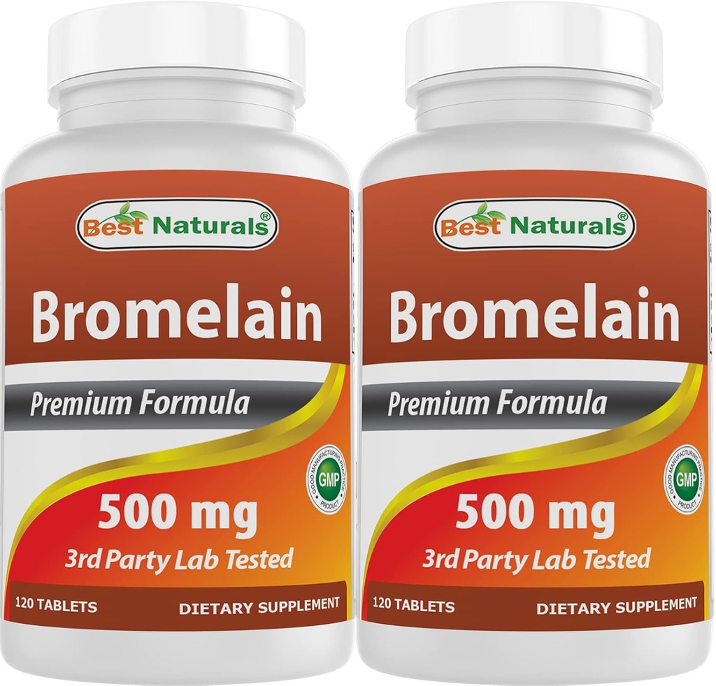Best Naturals Bromelain 500mg 120 δισκία (120 Count (Pack of 2))