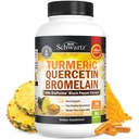 Κουρκουμάς Quercetin με Bromelain συμπλήρωμα - Φυσική επιπλέον δύναμη ανοσοποιητική και κοινή υποστήριξη με BioPerine Μαύρο πιπέρι για μέγιστη απορρόφηση - Βιολογικό Tumeric Bromelain συμπλήρωμα Vegan ασφαλή, μη GMO