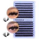 Fluff Lash Clusters 60D+80D Thick Eyelash Clusters D Curly Wispy Individual Lashes 10-18mm Cluster Eyelash Extensions 280pcs False Eyelashes DIY Flat Lash Extension by TOOCHUNAG