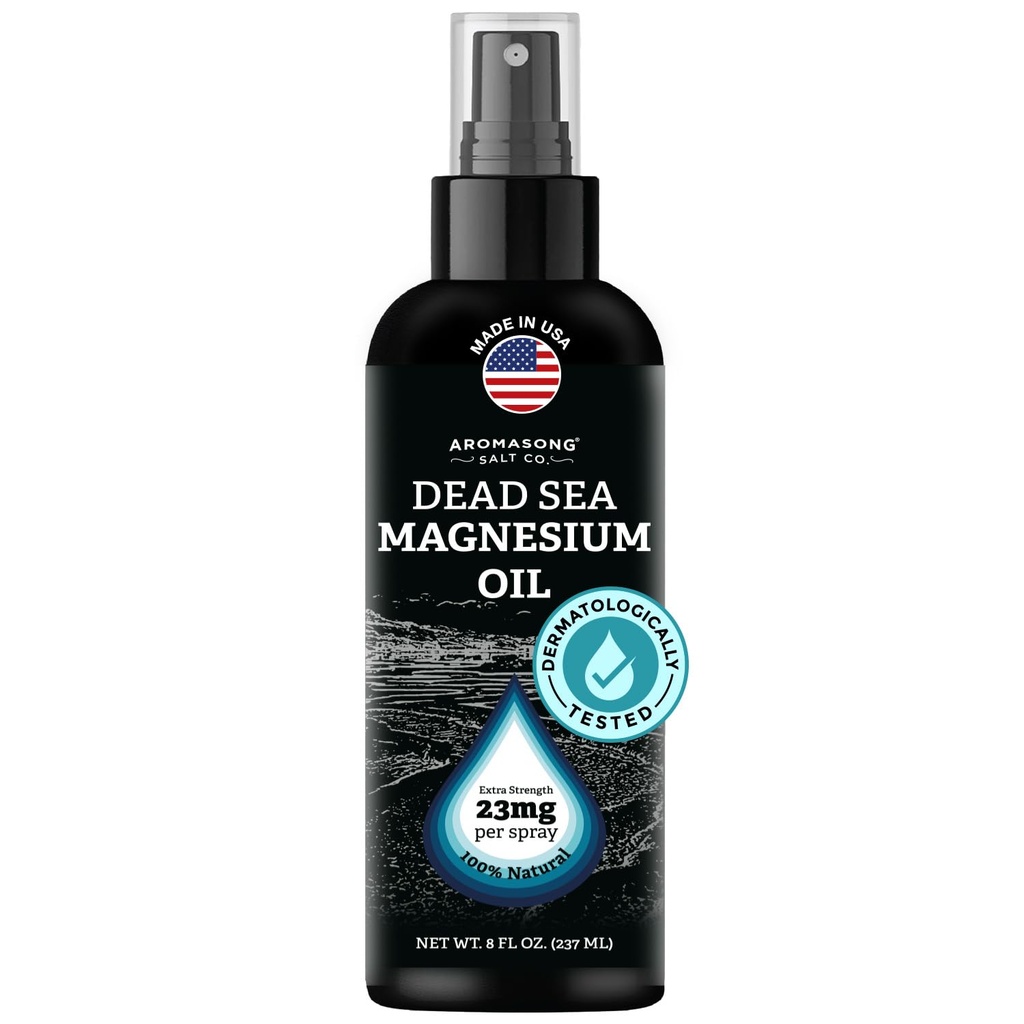 Aromasong Magnesium Spray - Extra Strength (23mg σε κάθε Spritz) 8 Oz, Φυσικό και καθαρό Μαγνήσιο Oil Spray - Made in The USA - for Leg Discomfort and Promotes a Calm Sleep