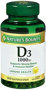 Nature's Bounty Bounty D-1000 IU Συμπλήρωμα διατροφής Rapid Release Liquid Softgels 350 ea (πακέτο των 3)
