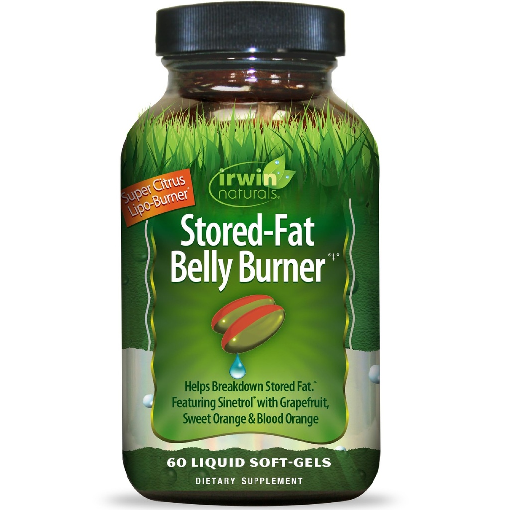 Irwin Naturals Stored-Fat Belly Burner – Sinetrol Citrus Blend for Fat Metabolism & Healthy Body Composition Support – Citrus Peel Complex + BioPerine - 60 Liquid Soft-Gels