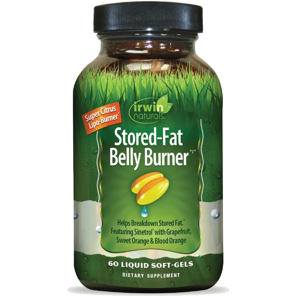 Irwin Naturals Stored-Fat Belly Burner – Sinetrol Citrus Blend for Fat Metabolism & Healthy Body Composition Support – Citrus Peel Complex + BioPerine - 60 Liquid Soft-Gels