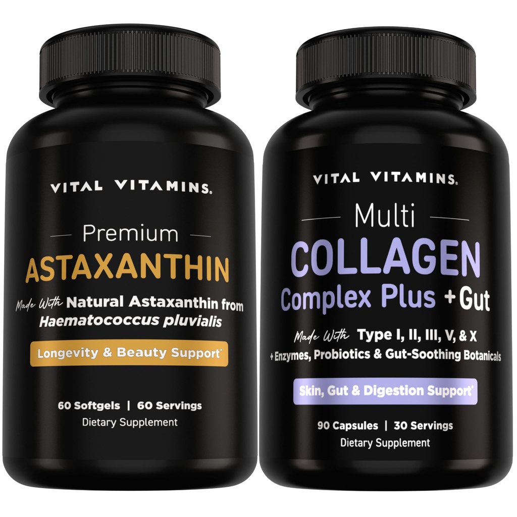 Vital Vitamins Astaxanthin + Multi Collagen Plus Gut