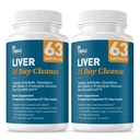 Dr. Tobias Liver 21 Day Cleanse - Herbal Liver Detox Cleanse with Milk Thistle Dandelion Root & Artichoke Extract | Supports Liver Health & Digestion (63 Vegetarian Capsules (126 Count (Pack of 2))