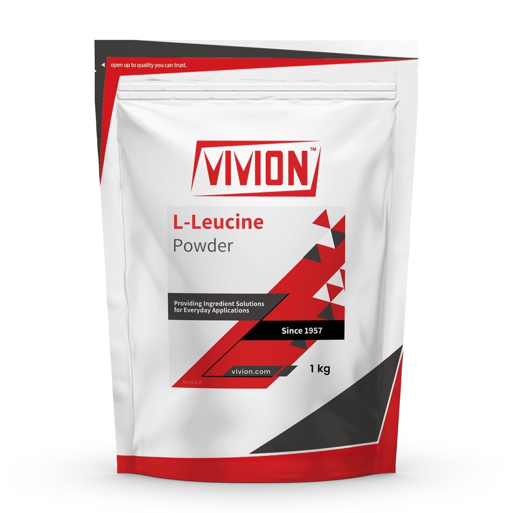 L-Leucine Powder - 1000 Grams - BCAA Amino Acid Powdered for Manufacturing Muscle Function & Energy Tablet Capsule Formulations - 1 kg (2.2 lb)