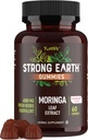 Ισχυρή Γη - Moringa Gummies 400mg - Super Food Greens συμπλήρωμα για την ενίσχυση της ενέργειας - Φυσική Multi Vitamin Moringa Oleifera Leaf Extract Gummy, 60 Ct - Testier Than χάπια ή κάψουλες