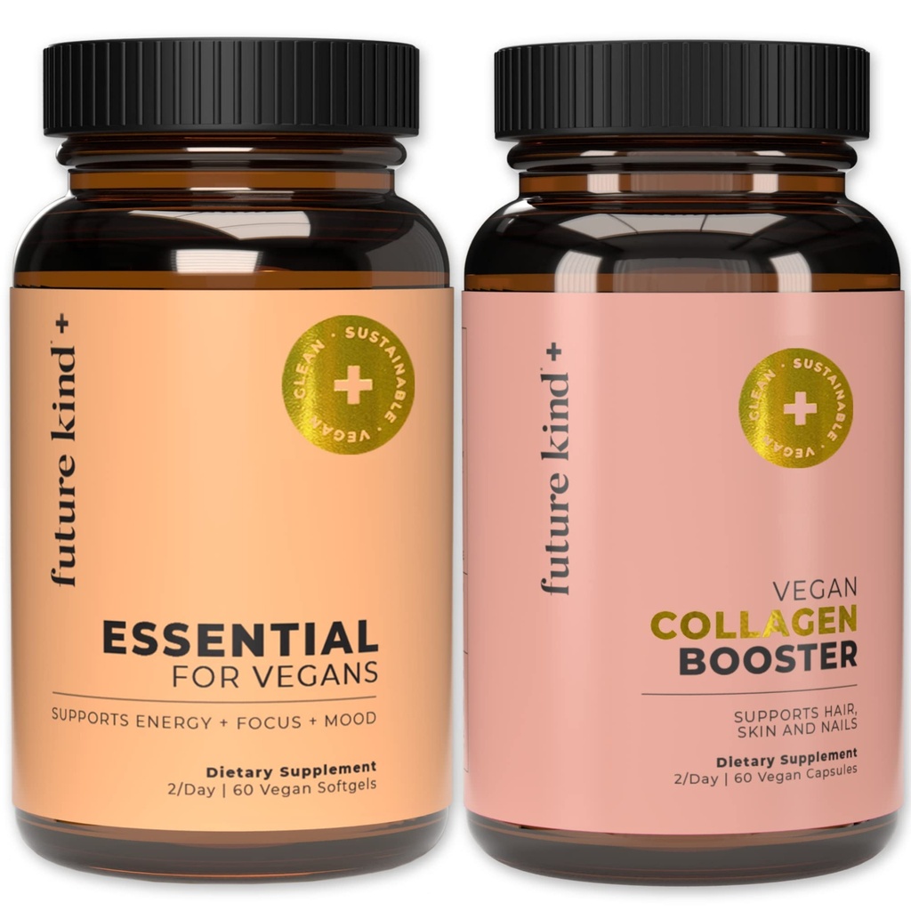 Future Kind Best Sellers Bundle | Vegan Multivitamins and Collagen Booster | Vegan Multivitamins for Women and Men with B12, Omega 3, and Vitamin D3 | Collagen Supports Skin, Hair, and Nail Health