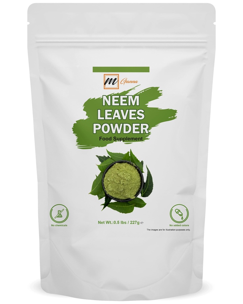100% Natural Neem Leaf Powder Pure Azadirachta Indica for Skin, Hair Care and Cosmetic Formulations 227 GMS / 0.5 LBS