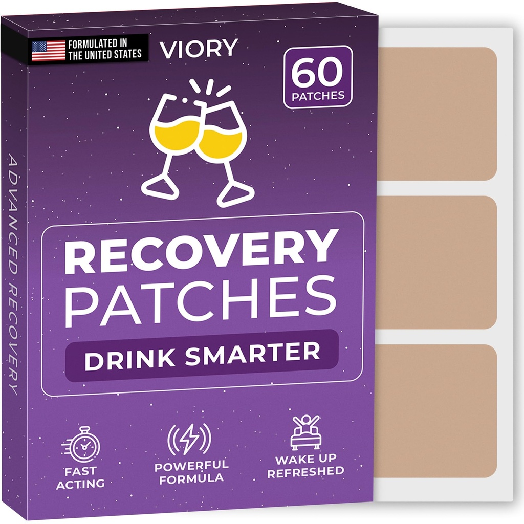 Recovery Patches 60 Pack - Wake Up Αναζωογονημένο & Ενεργοποιημένο με 100% φυσικά συστατικά μας Patch για το Κόμμα - Skin-Friendly & Αδιάβροχο - Εφαρμογή Πριν από το ποτό - Ενισχυμένη Πρωινή Φόρμουλα