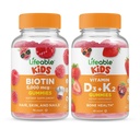 Lifeable Biotin Kids + Vitamin D3 + Vitamin K2 Kids, Gummies Bundle - Great Tasting, Vitamin Supplement, Gluten Free, GMO Free, Chewable Gummy