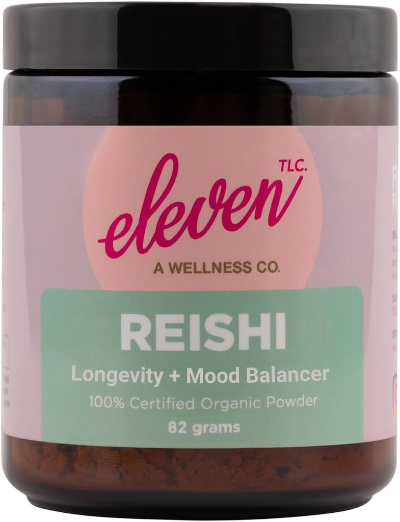 Έντεκα TLC, οργανική σκόνη μανιταριών Reishi, US Grown, 3rd Party Tested, Ganoderma Lucidum, Balance Mind, Body, Energy, Immune Wellness, Vegan, GMO-Free, 40 εξυπηρετούν (9 Ουγγιά, Reishi)