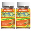 Turmeric Curcumin Gummies 500mg, με Turmeric Root Extract, Ginger Root, Black Pepper Extract, Antioxidant Support, Orange Flavor Gummies, 60 Count (Pack of 2)