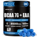 Sugar Free 7g BCAA + EAA Powder | Supports Muscle Recovery, Growth, Strength & Endurance – 12 Essential Amino Acids with L-Glutamine, Caffeine, Vitamin & Electrolyte for Energy & Hydration