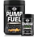 PMD Sports Sports Ultra Pump Fuel Insanity - Pre Workout - Tropical Orange Mango (30 Servings) Sports Omega Cuts Elite Thermogenic Fat Burner (90 Softgels)