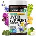 BIO KRAUTER® 9-in-1 Liver Detox with Vitamin C, Milk Thistle, Turmeric, Dandelion Root, Beet Root, Chanca Piedra for Liver Support - Vegan Liver Supplement, 60 Gummies, 30 Days of Supply - Non-GMO