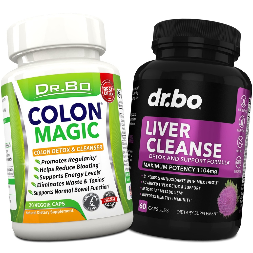 Cleanse του παχέος εντέρου & Liver Cleanse Detox συμπλήρωμα υποστήριξης - Φυσικό Bowel Cleanser χάπια για ενδοεντερική Bloating & Daily Constipation Relief - Milk Thittle Dandelion Caps & Aid Gallbladder Συμπληρώματα