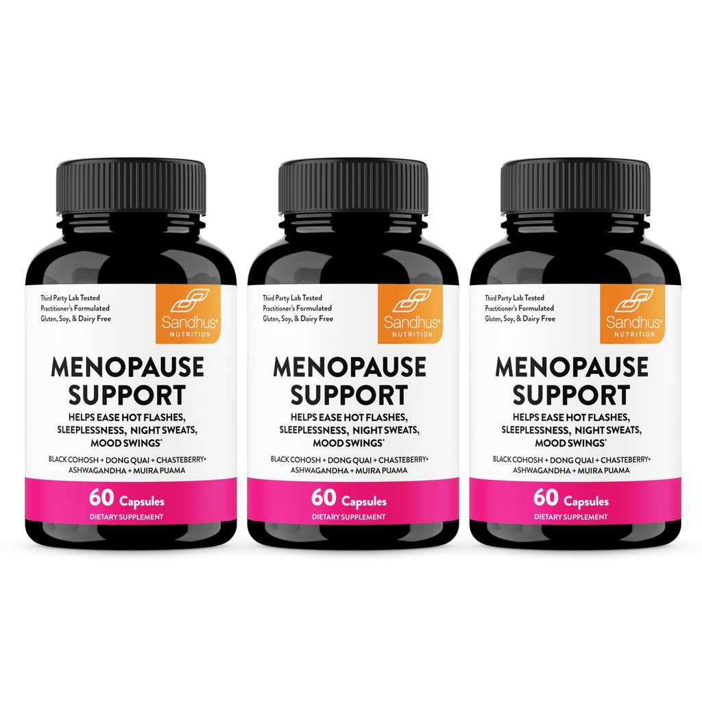Complete Menopause Support Supplement For Women | With Ashwagandha, Black Cohosh, Dong Quai & Muira Puama | Helps Easing Hot Flashes Night Sweats Mood Swings Hormone Balance & Harmony | 180 Capsules