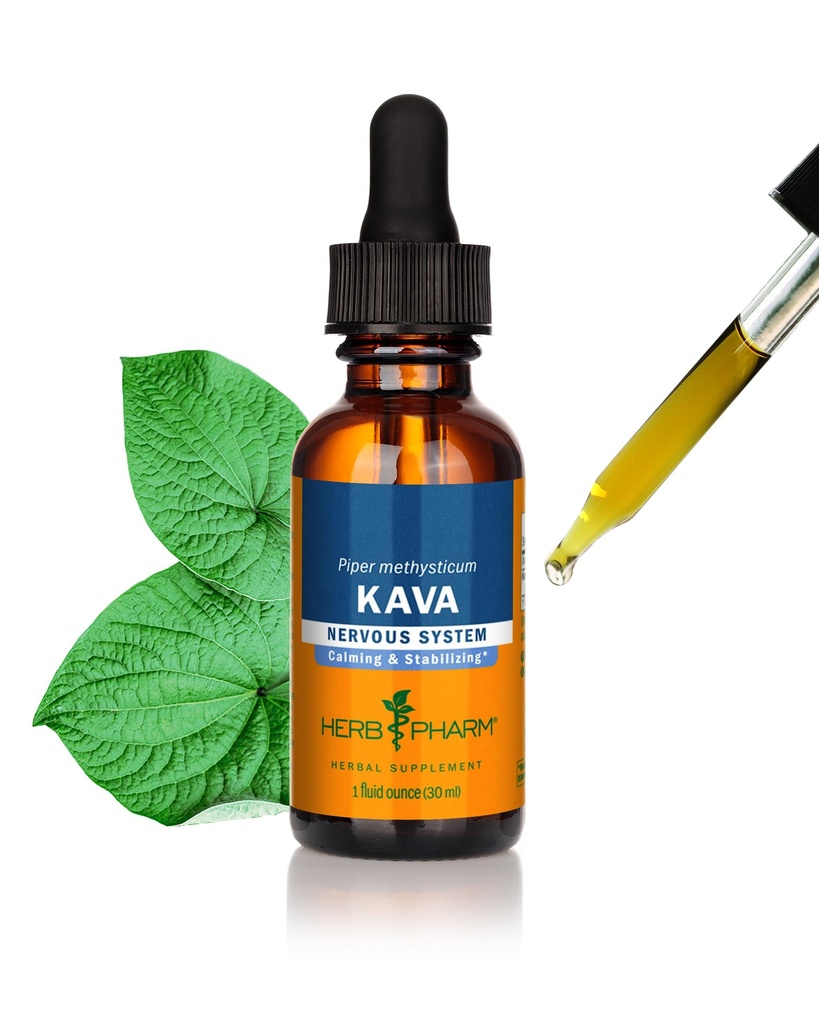 Herb Pharm Organic Kava Root Liquid Extract for Stress Relief & Relaxation*: Vegan Kava Extract, Μη ΓΤΟ Κάβα Βάμμα για Ήρεμη & Χαλαρωμένη Mood, Χωρίς Γλουτένη, 1 Oz
