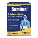 Sumifun 4% Lidocaine XL Pain Patches | Extra Large 4.72"x7.87" for Full Back & Thigh Coverage | Maximum Strength OTC Numbing | 8-Hour Medical Adhesion (X-Large, Count, 10)