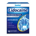 Sumifun Lidocaine Numbing Pain Patches - Maximum OTC Strength Pain Relief for Simple Backache, Muscle Sore, Joint Pain, Sprain, Strain, Fast Acting & 8 Hours Long Lasting (Large, 12 Count)