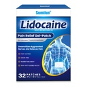 Sumifun 4% Lidocaine Pain Patches - Maximum OTC Strength Pain Relief for Lower Back Pain, Neck Sore, Joint Pain - Fast Acting & Long Lasting 8 Hours, 32 Counts
