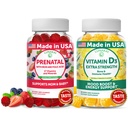 Lunakai Προγεννητική και βιταμίνη D3 Gummies Bundle - Εγκυμοσύνη Πολυβιταμίνη Gummy με σίδηρο & φολικό οξύ - Ασυλία, οστά και διάθεση συμπλήρωμα υποστήριξης για ενήλικες - 30 ημέρες προσφοράς