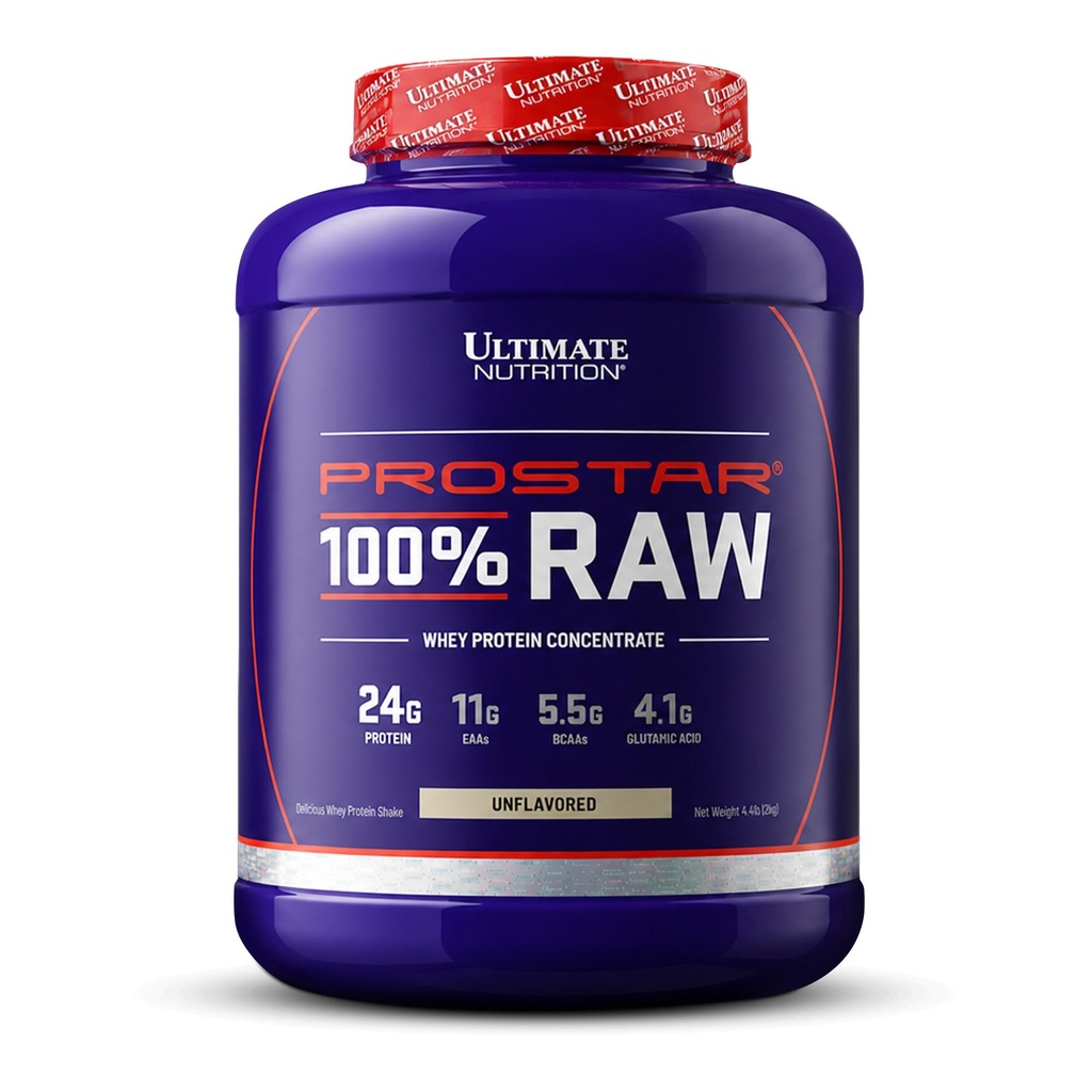 Ultimate Nutrition Prostar Ακατέργαστη σκόνη συμπύκνωμα πρωτεΐνης ορού γάλακτος, χαμηλής περιεκτικότητας σε υδατάνθρακες, χαμηλής περιεκτικότητας σε λίπος, Κετοφιλικό, 24 γραμμάρια πρωτεΐνης ανά υπηρεσία με 5,5 γραμμάρια BCAAs,Unflaved, 67 εξυπηρετούν, 4.4 Λίρες