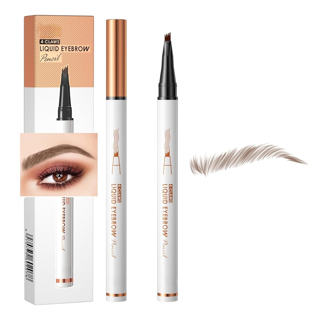 Q707 4 Tiped Precise Brow Pen – Μακράς διάρκειας Αδιάβροχο μολύβι ματιών για φυσικά, καθορισμένα φρύδια – Εύκολο στη χρήση, Κατάλληλο για όλα τα επίπεδα δεξιοτήτων (2#Dark Coffee)