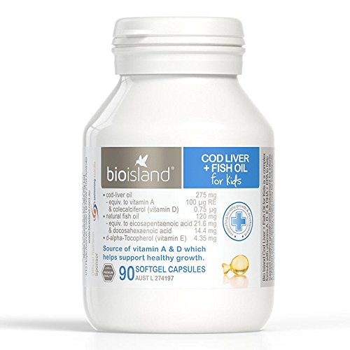 Bioisland Cod Liver + Fish Oil for kids 90Caps with 1PCS Chinese Knot Gift Made in Australia