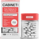 Cabinet: 500mg Acetaminophen for Headache Relief, Toothaches, Sore Throat, and Fever Reducer, Includes 1 Refillable Medicine Jar, 120 Tablets Refillable Glass Jar - (Pack of 3)