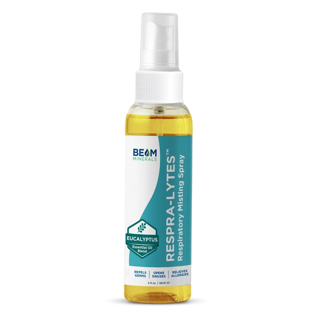Beam Minerals Respra-Lytes | Sinus-Opening Electrolyte Misting Spray | with Fulvic Mineral Complex and Essential Oils that Support Respiratory Health | 2 fl Oz