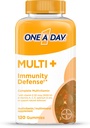 ONE A DAY Multi+ Immune Support Gummies, Ανοσία Πολυβιταμίνη με Βιταμίνη D, Βιταμίνη C, Βιταμίνη Ε, Βιταμίνη Α, Ψευδάργυρος και Περισσότερα, Gummy Vitamin, 120 Count