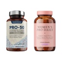 Vitamin Bounty Probiotic Bundle for Women – Pro-50 (50 Billion CFU, 13 Strains + Prebiotics) & Pro-Daily Vaginal Probiotics (10 Billion CFU, 5 Strains with Cranberry) – Digestive, Immune, Urinary & Fe