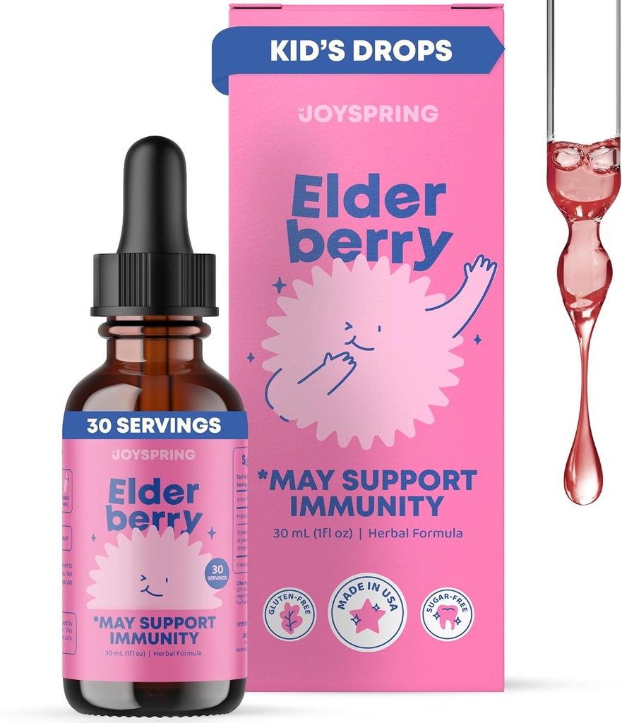 JoySpring Elderberry για Toddlers & Kids Immune Support Liquid (1 fl oz) 