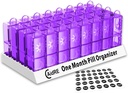 Μηνιαία Pill Organizer 31 ημέρα AM PM – Ένα μήνα Pill περίπτωση για φάρμακα, βιταμίνες & συμπληρώματα – Easy Open Daily Pill Box Organizer, 2 φορές μια ημέρα Pill Dispenser, μωβ