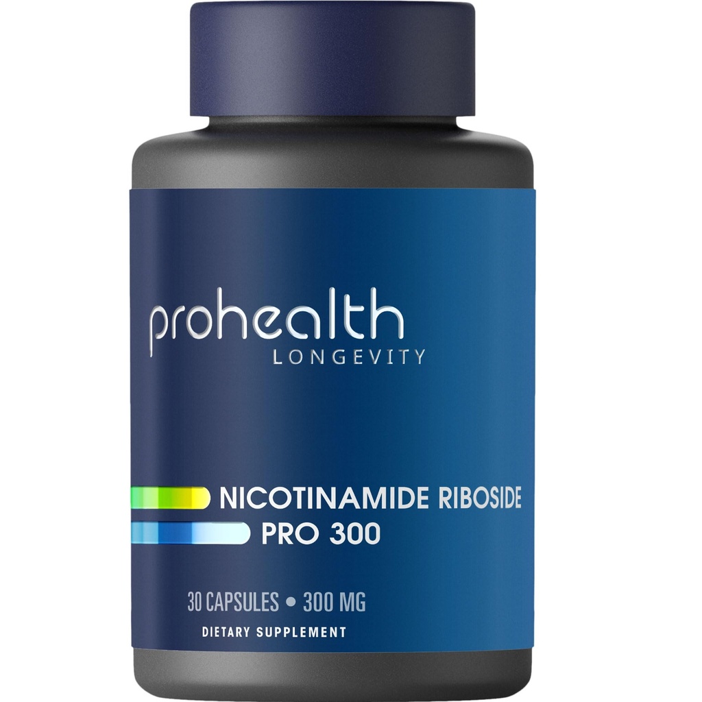 ProHealth Nicotinamide Riboside Pro 300. 300mg NR (as NR Hydrogen Malate) Plus 100mg Trimethylglycine (TMG) Supplement Boosts NAD+ 30 Servings