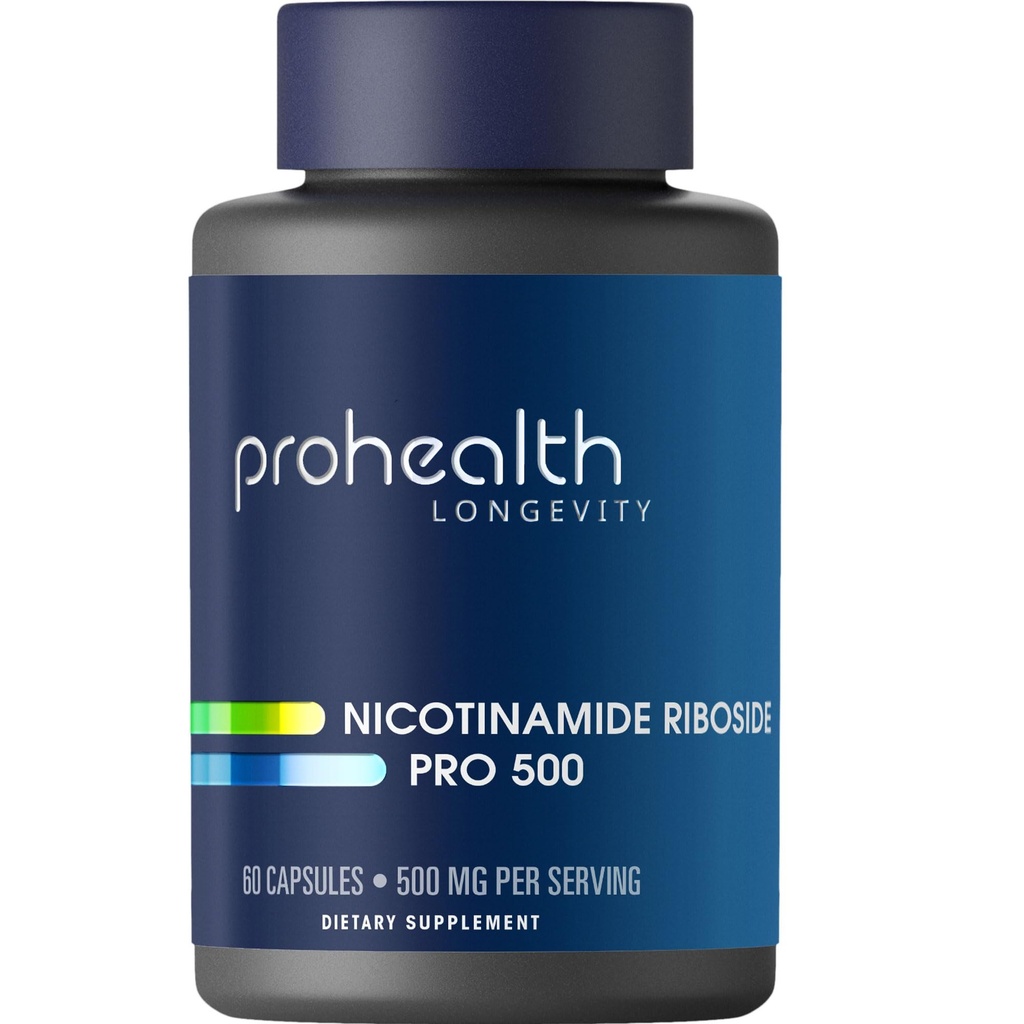 ProHealth Nicotinamide Riboside Pro 500 | 60 Capsules | 500 mg NR + 250 mg TMG | NAD+ Precursor for Cellular Energy, Mitochondrial Support & Healthy Aging | USA Manufactured, Triple Lab-Tested