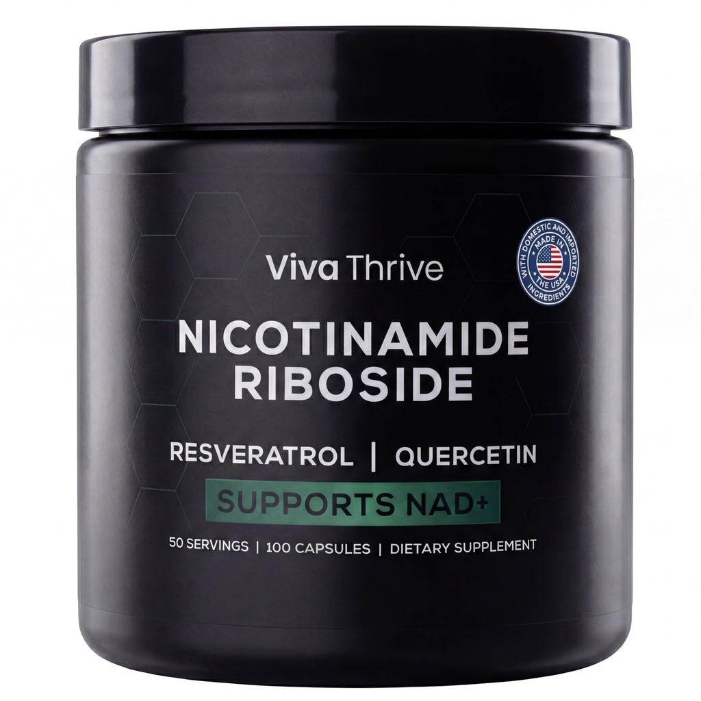 Advanced NAD+ Complex - NMNH Supplement Alternative - 50 Day Supply - Triple Action NAD+ Supplement - Nicotinamide Riboside - Resveratrol - Quercetin - Third-Party Tested - Made in USA