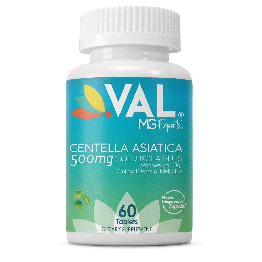 VAL Gotu Kola + Magnesium Citrate & Centella Asiatica | Focus, Calm & Circulation Support* | 60 Vegan Tablets | Non-GMO, Gluten-Free, USA Made
