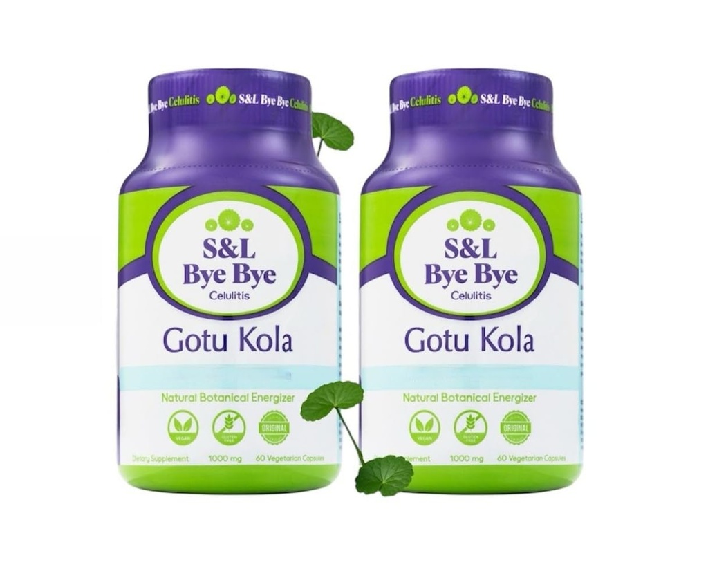 Bye Bye Cellulitis Gotu Kola - 2 Pack (120 Capsules Total) – Herbal Supplement for Skin, Circulation & Wellness – Natural Support for Hydrated, Smooth-Looking Skin