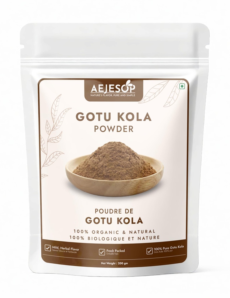 AEJESOP Organic Gotu Kola Powder, 7oz (200g)