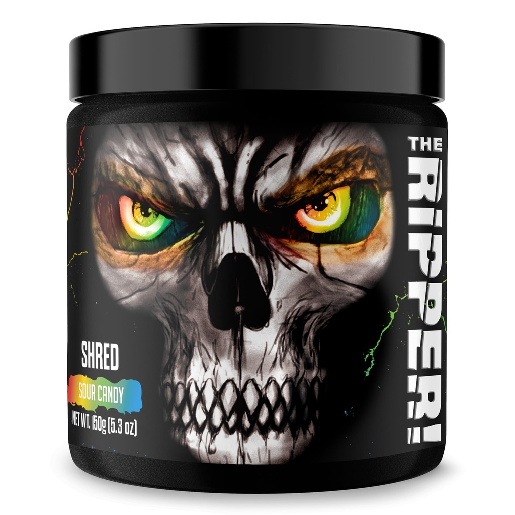 JNX SPORTS The Ripper! Fat Burner Pre Workout for Men & Women – Thermogenic Fat Burning Powder & Appetite Suppressant, Boost Energy & Endurance – Sour Candy 30 Servings