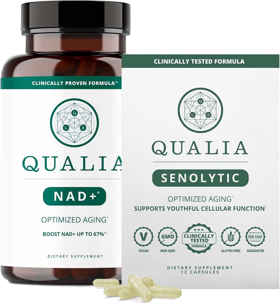 Qualia Life Sciences Bundle Qualia NAD+ & Qualia Senolytic, Clinically Tested Supplement, Can Boost NAD+, συμπλήρωμα γήρανσης