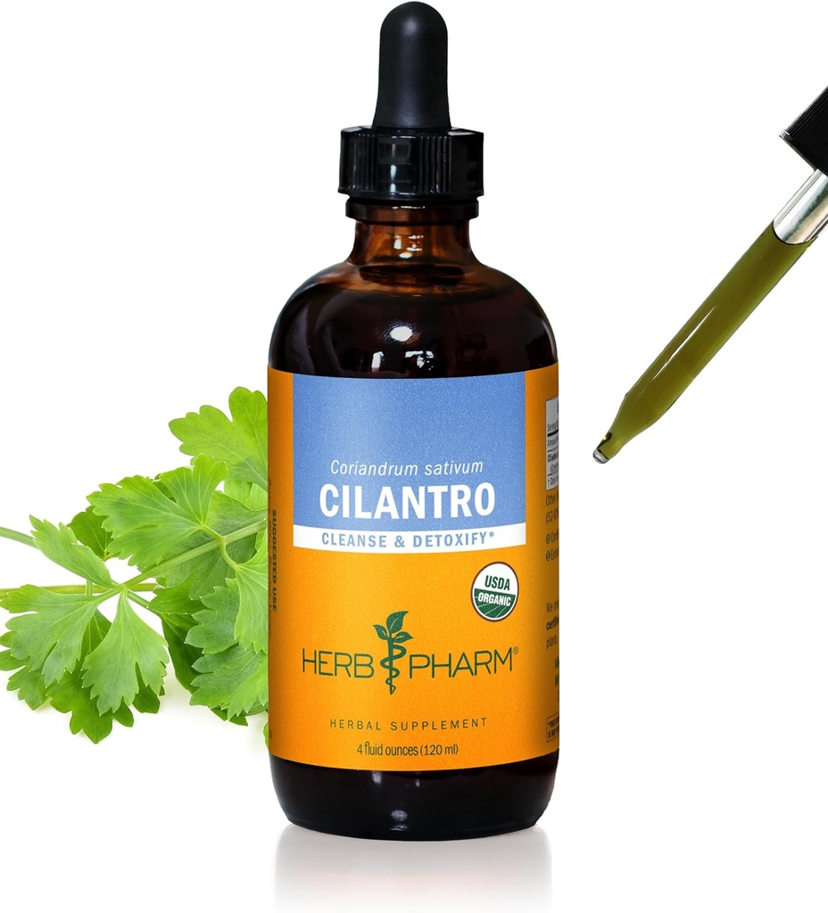 Βότανο Pharm Certified Organic Cilantro Liquid Extract για τον καθαρισμό και την αποτοξίνωση Υποστήριξη - 4 ουγγιά