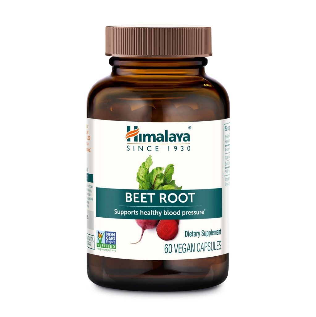 Himalaya Beet Root for Circulatory & Vascular Wellness Support, Vegan, Gluten Free, 500 mg Beet Root & 100 mg Black Cumin Extract, 60 Capsules