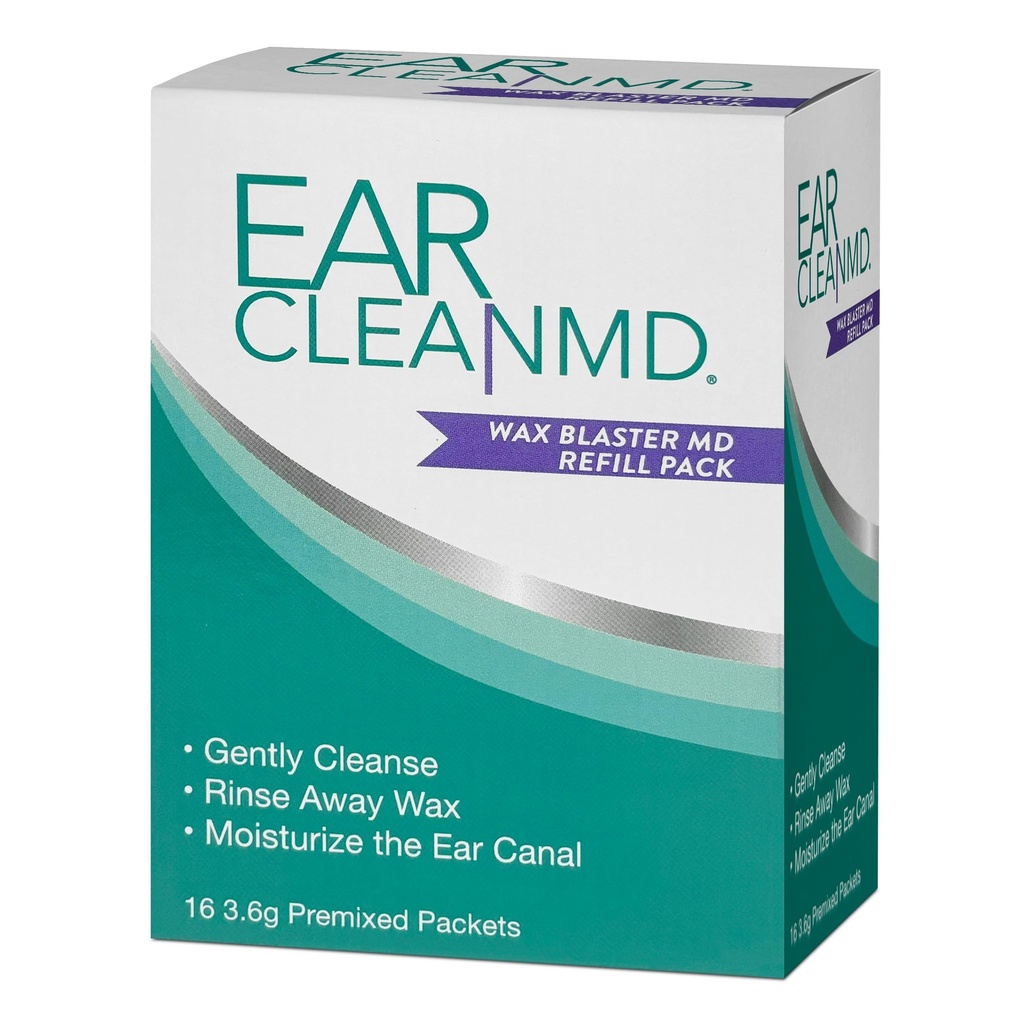 eosera Ear Clean MD Wax Blaster MD Refill Powder for Enhanced Ear Canal Care | 16 Packets | Moisturizing Formula | Weekly Maintenance for Optimal Ear Health