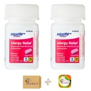 Equate Allergy Relief 25 mg, 100ct Tablets (Pack 2) + Createandbundle Sticker