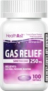 HealthA2Z® Gas Relief Simethicone 250mg, Fast Gas & Bloating Relief, Relieve Symptoms Naturally, 100 Softgels (Pack of 1)